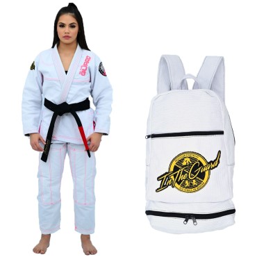 Kit Kimono In The Guard, Feminino Girls + mochila rosa -  Branco