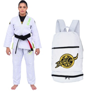 Kimono Jiu Jitsu Feminino + Bolsa Trançada - Branco