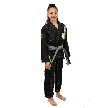 Kimono Jiu Jitsu, Infantil Unissex, Faixa com ponteira - Preto