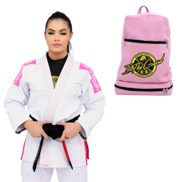 Quimono Feminino Jiu Jitsu, In The Guard + Bolsa Trançada - Branco