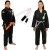 Kit In The Guard, Kimono Unissex Jiu Jitsu, Infantil, Faixa com ponteira - Preto