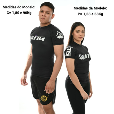 Kit In The Guard, 2 Rash Guards ITG manga Curta Masculino e feminino  - Preta