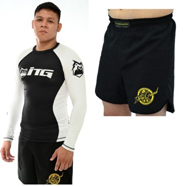 Kit In The Guard, Shorts para treino + Rash Guards - Branca