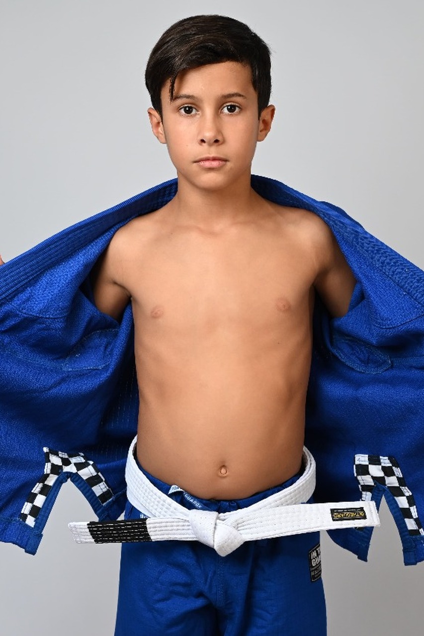 Kimono Infantil In The Guard Xadrez Azul