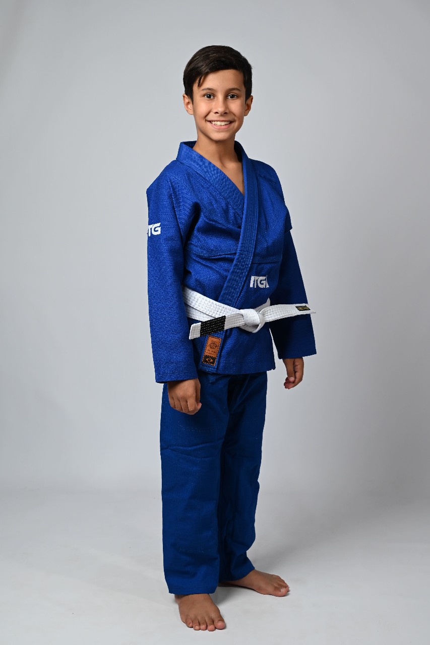 Kimono Infantil In The Guard Xadrez Azul