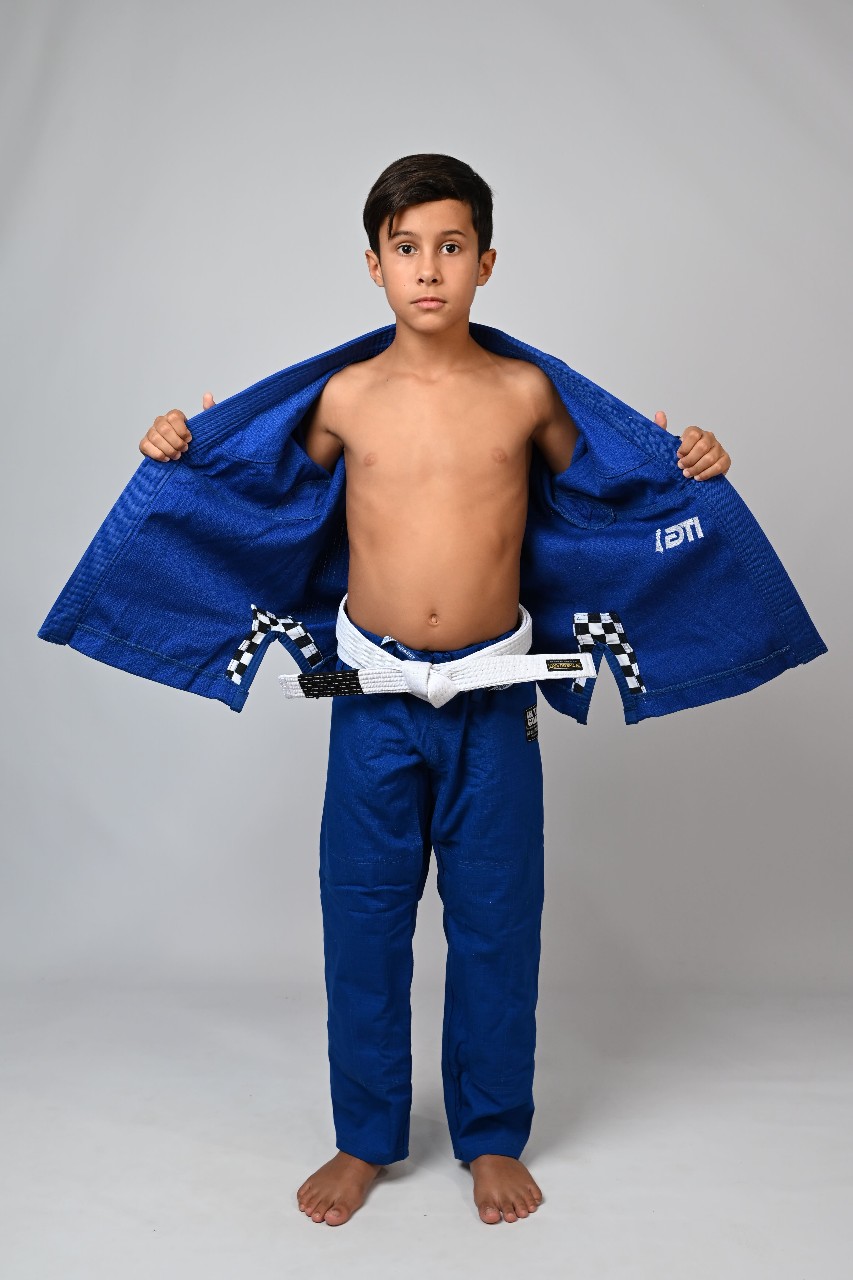 Kimono Infantil In The Guard Xadrez Azul