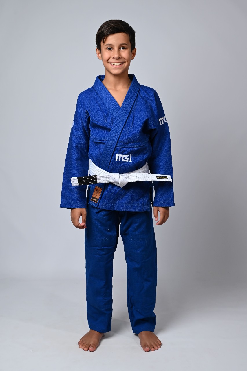 Kimono Infantil In The Guard Xadrez Azul