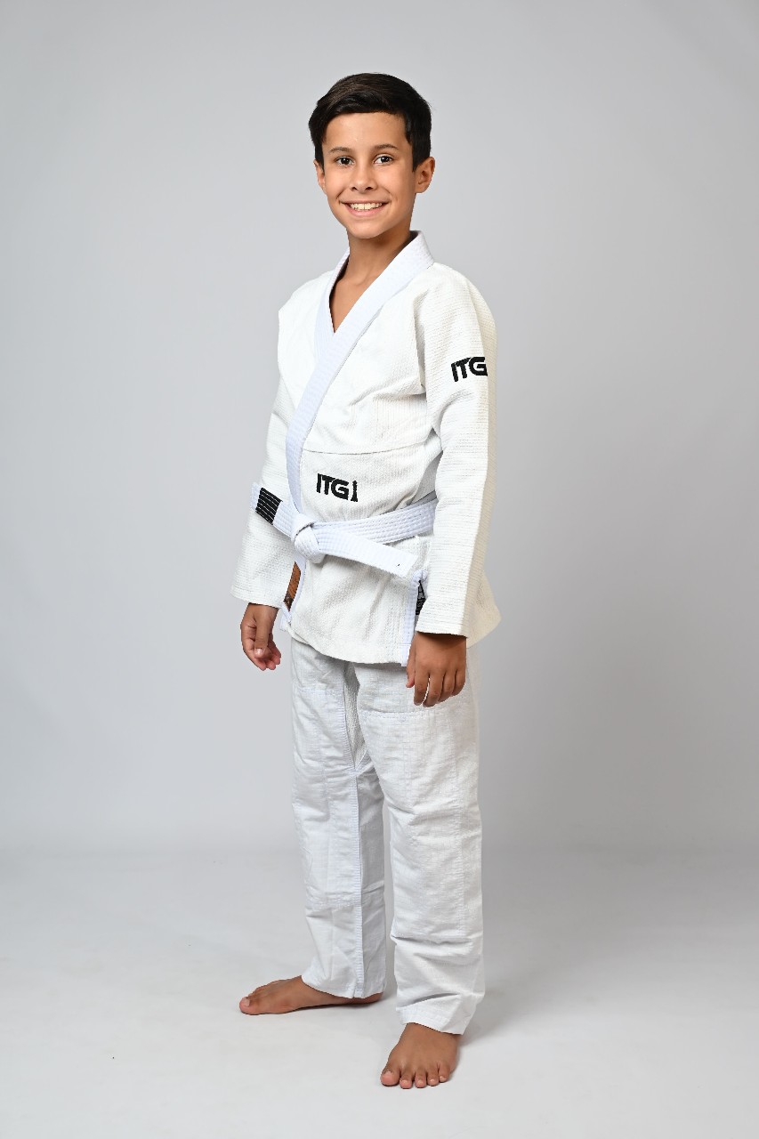 Kimono Infantil In The Guard Xadrez Branco