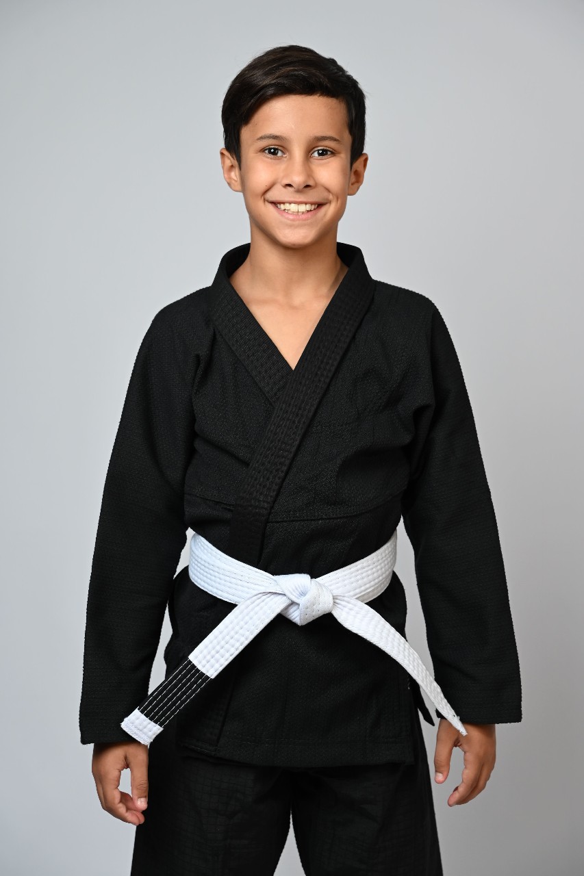 Kimono Infantil In The Guard Liso Preto