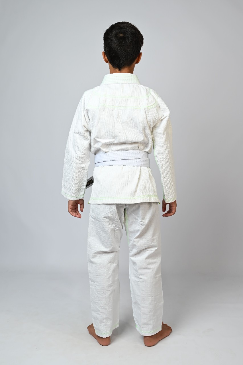 Kimono Infantil In The Guard Green Branco