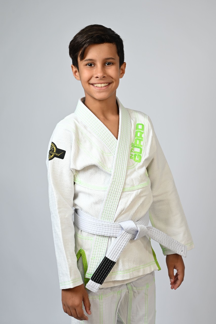 Kimono Infantil In The Guard Green Branco
