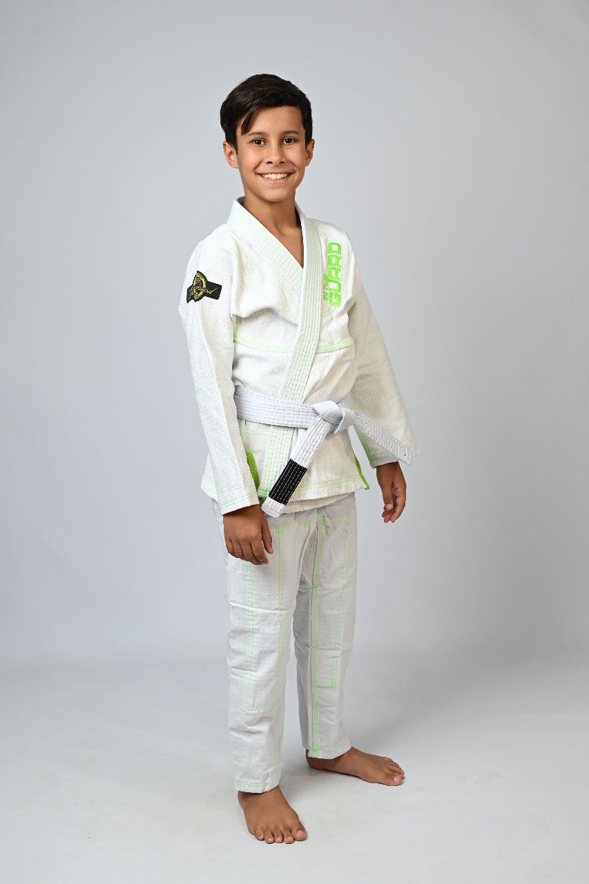 Kimono Infantil In The Guard Green Branco