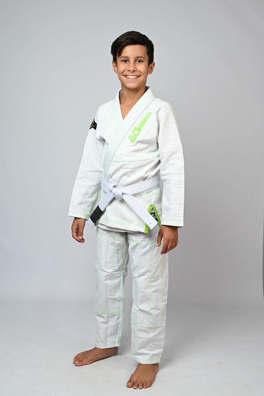 Kimono Infantil In The Guard Green Branco