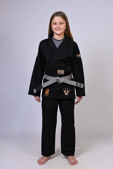 Kimono Infantil In The Guard ORELHA Feminno. Padrão CBJJ - Preto