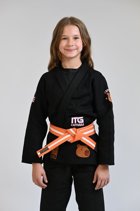 Kimono Infantil In The Guard Capivara Feminino Preto (PRÉ-VENDA)