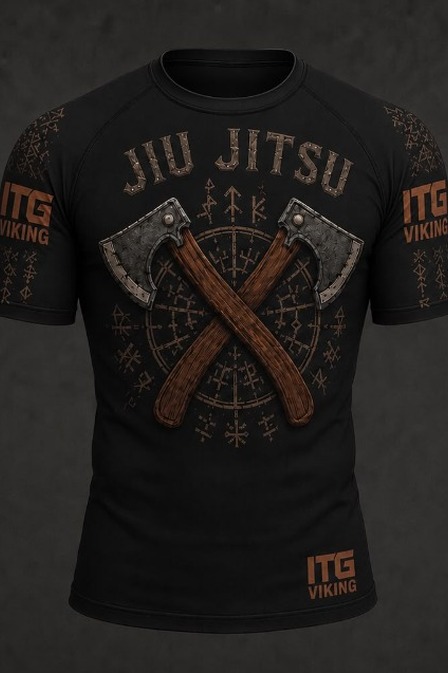 Rash Guard Masculina Manga Curta Viking Preta