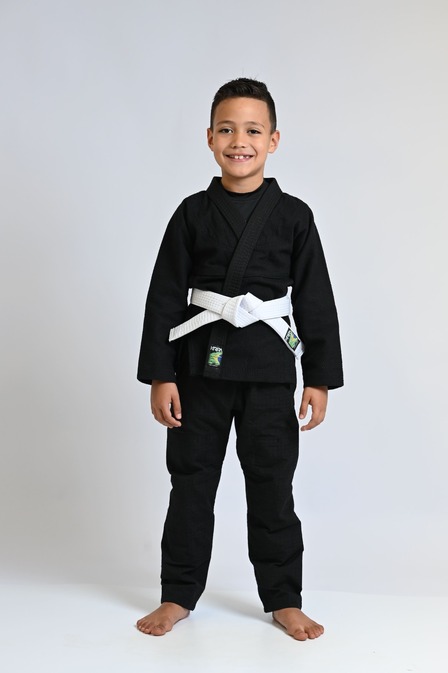 Kimono Jiu Jitsu Infantil KRPA Trançado Grosso Padrão CBJJ Preto + Faixa Branca Grátis 