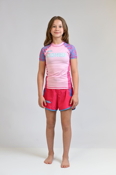 Rash Guard Infantil Feminina Sarah Rosa Rash+Bermuda