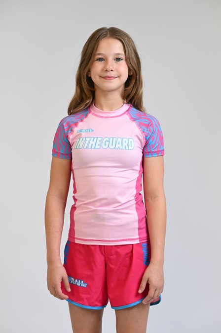 Rash Guard Infantil Feminina Sarah Rosa Rash+Bermuda