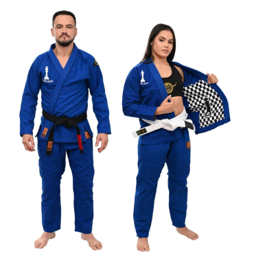 Kimono In The Guard, Kimono de Jiu Jitsu, Xadrez Pró - Azul 