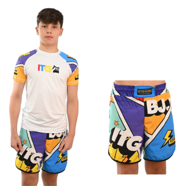 Kit Shorts Infantil + Rash Infantil Branca