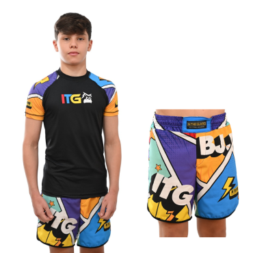 Kit Shorts Infantil + Rash Infantil Preta