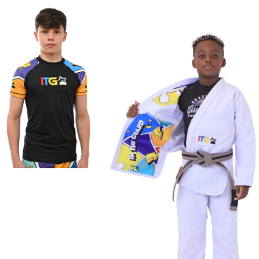 Kimono Jiu Jitsu, Quimono In The Guard +  rash Guards - Branco